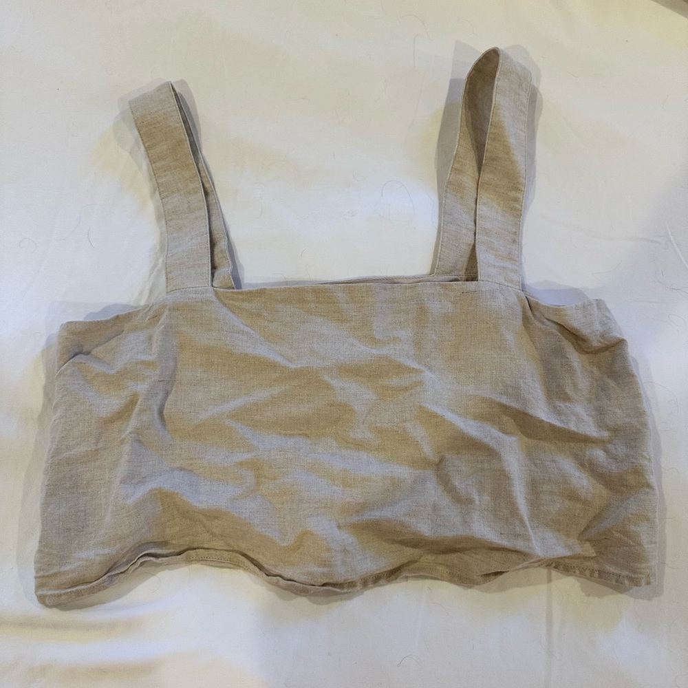 Capulet Light Tan Linen Top
